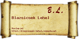Blazsicsek Lehel névjegykártya